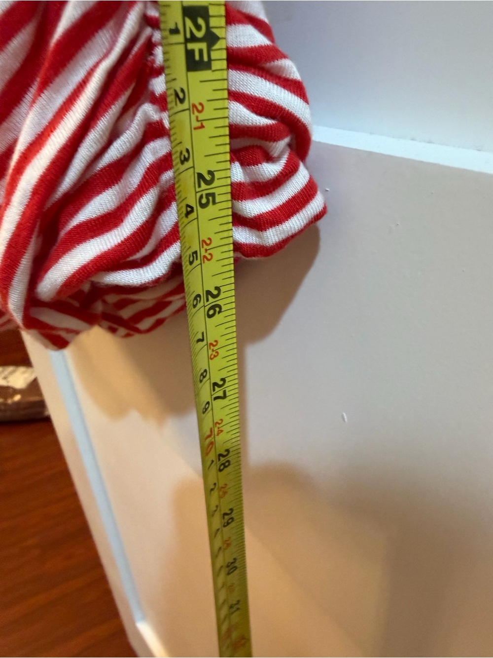 H&M Red and White Striped Cowl Neck Ruched Mini Dress - Picture 9 of 9